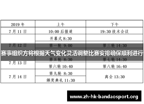 赛事组织方将根据天气变化灵活调整比赛安排确保顺利进行